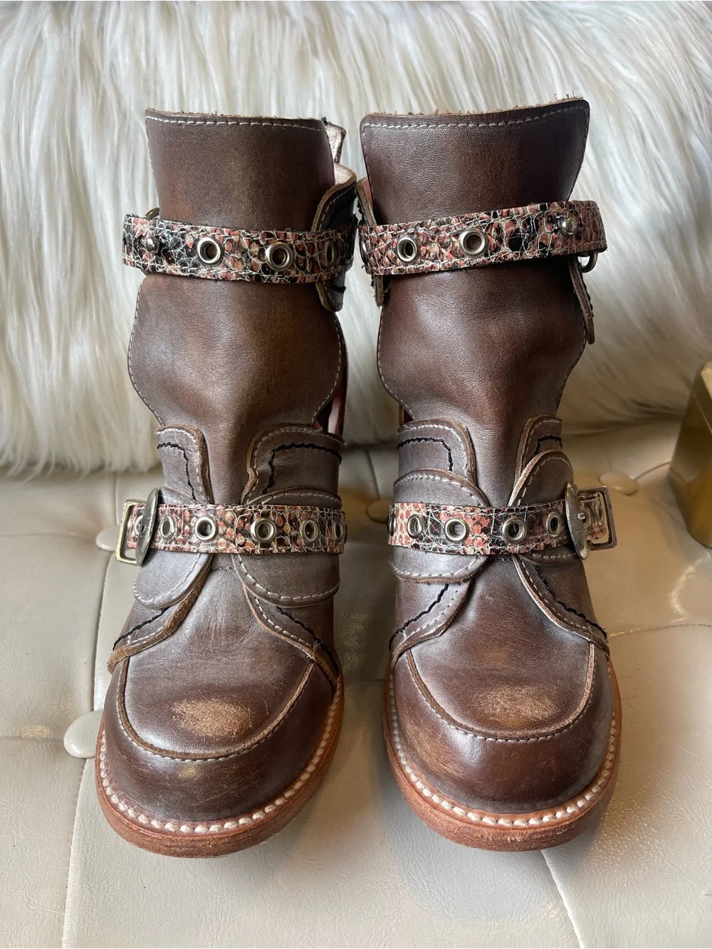 Freebird by Steven HTF Sonoma Ankle Boot in Stone Multi Colorway MSRP$275